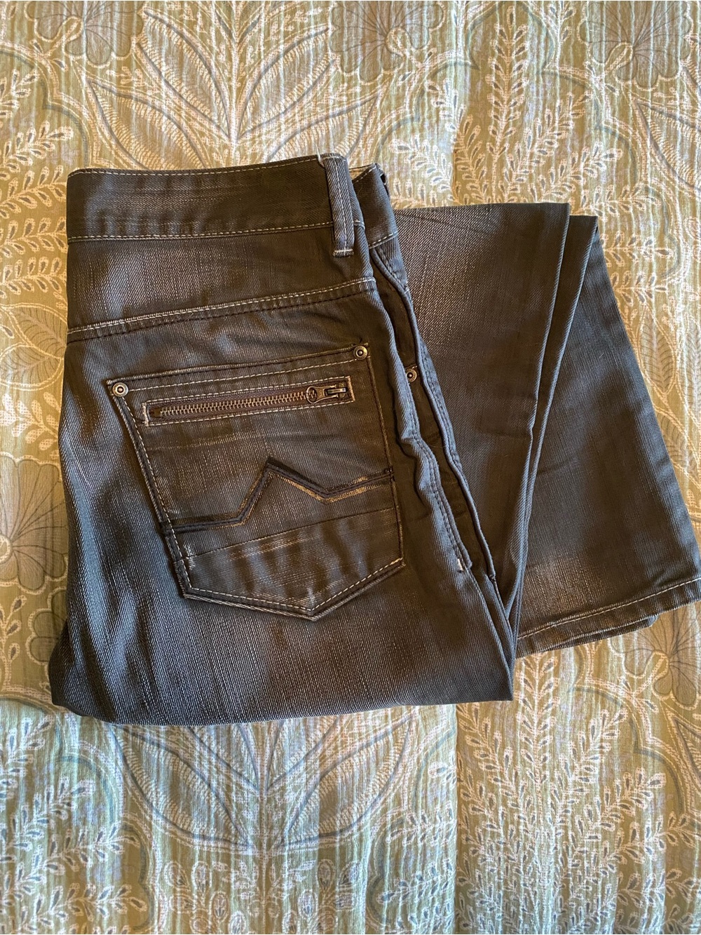 INC International Concepts Men's Charcoal Skinny Jeans with Back Zip Pocket
